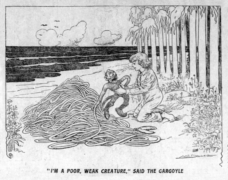 Walt McDougall - The Salt Lake herald., February 08, 1903, Section Three, "I'm A Poor, Weak Creature," Said The Gargoyle