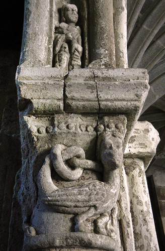 A Carved Stone Column in the Parador on the River Sil