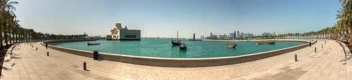 zhunesh sony dscrx100m3 museum islamic art architecture park panorama palms cityscape water dhow doha qatar
