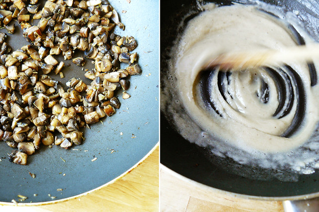 Zelfgemaakte bitterballen: gebakken champignons en een roux