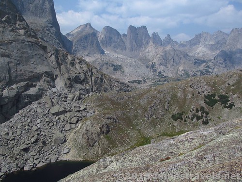 Arrowhead Lake and the Cirque of Towers from Jackass Pass, Wind River Range, Wyoming