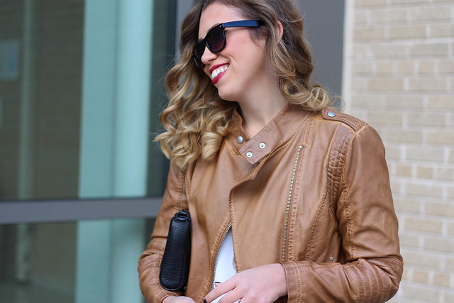 Fall Neutrals | Brown Faux Leather Jacket | Brown Boots