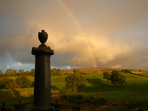 Rainbow over Trummery Cemetery in Ireland