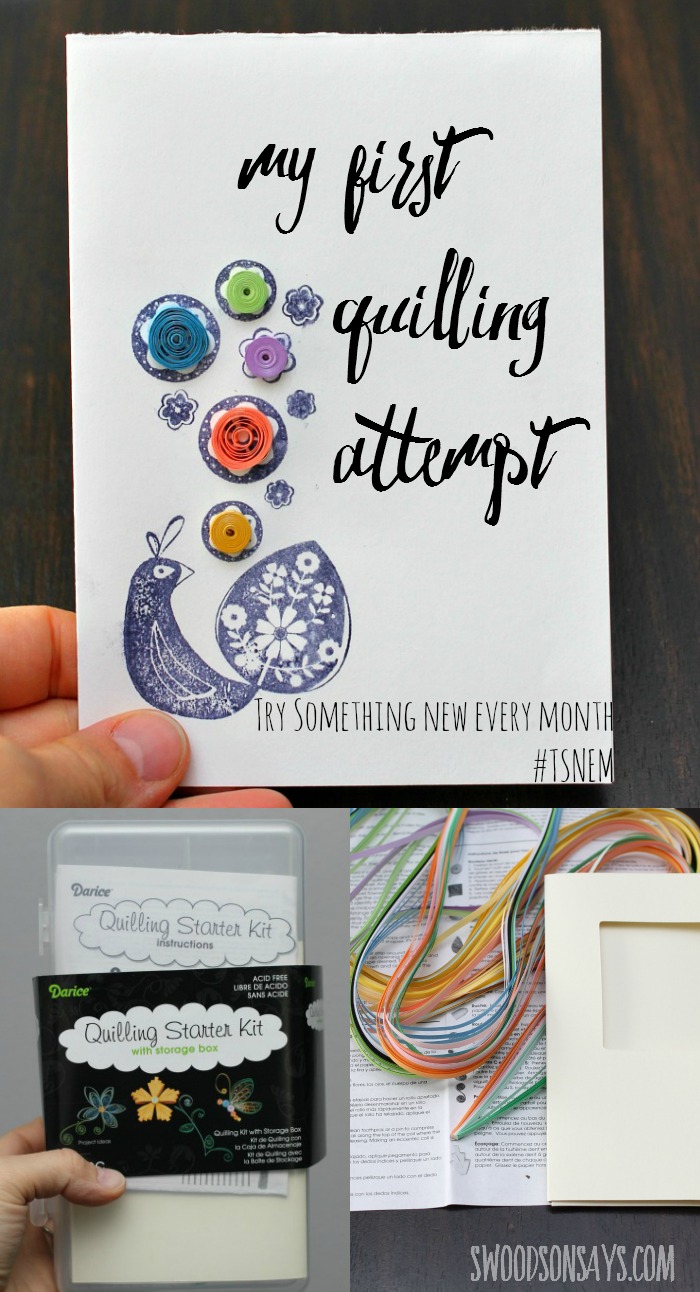 My first quilling attempt - attempting the paper craft as a part of Try Something New Every Month, on Swoodsonsays.com