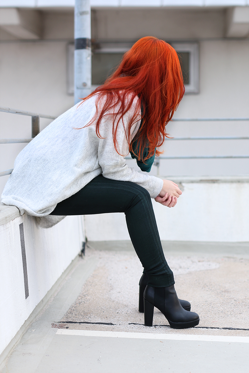 Dark green Pepe Jeans Jeans and oversized knit