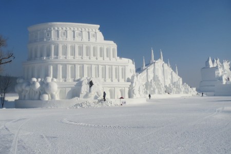 Čínský Vasův běh a krásné sochy ze sněhu