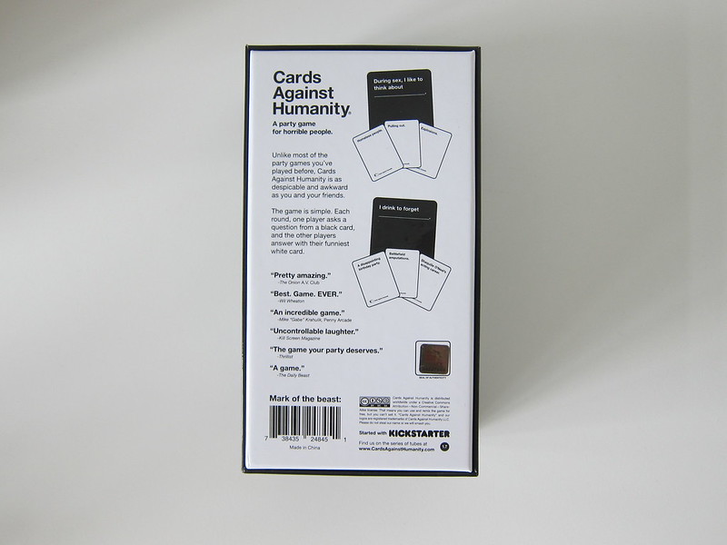 Cards Against Humanity - Box Back