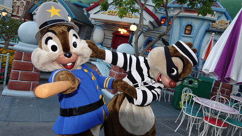 Cop Chip and Robber Dale at Disneyland Halloween Party