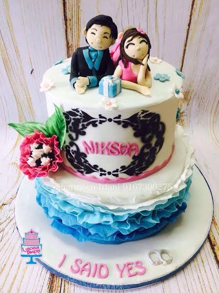 Engagement Cake for Adorable Couple by Sharmeen Irfani of Luscious Bakers - Home Baked Delights