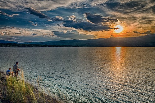 sunset see abend sonnenuntergang hdr montenegro brana crnagora jezero staudamm krupac nikšić