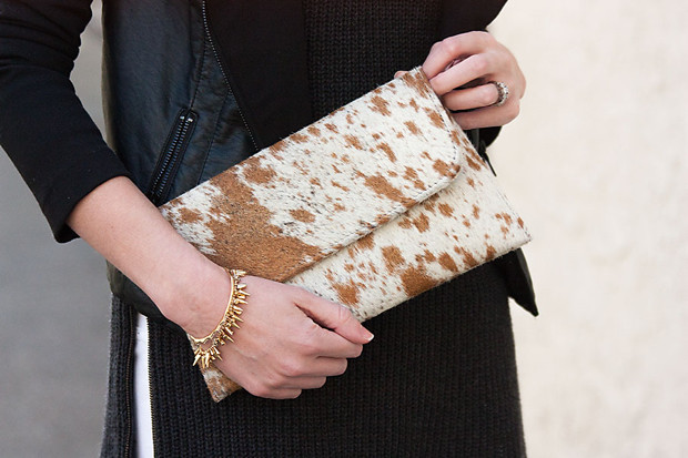 Handmade Cowhide Clutch, Jackson and Hyde Clutch, Leather Clutch