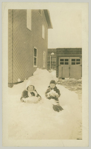 Two children in the snow