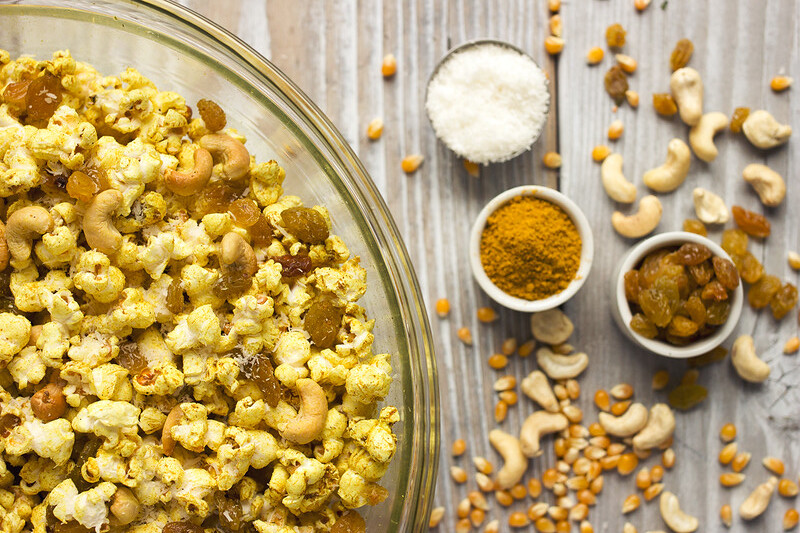 Curry Popcorn Snack Mix