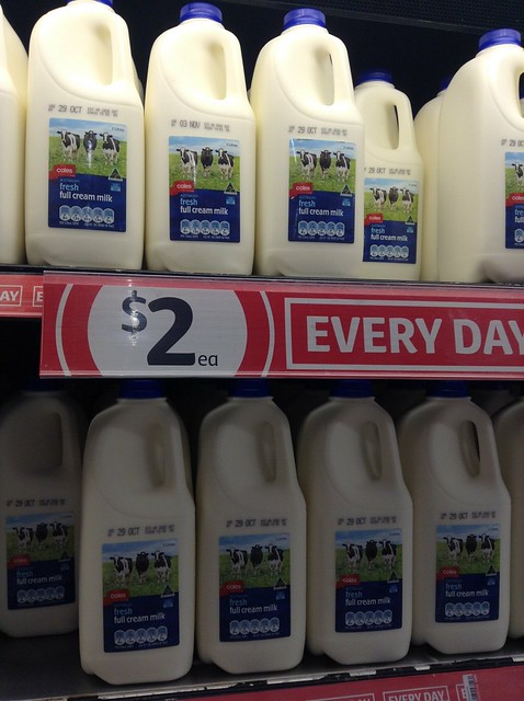 Milk $2/2 litres