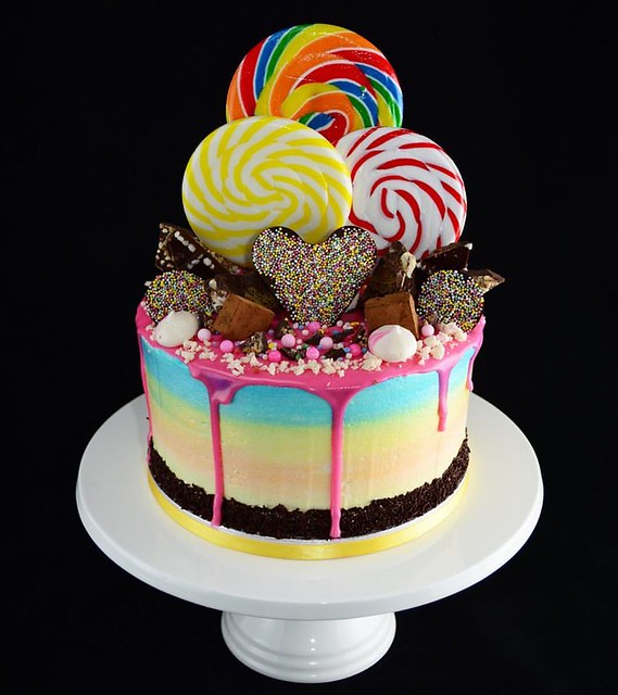 Colourful Lollipop Cake by The Naughty & Nice Cakery