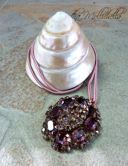 vintage pendant necklace Martha Mollichella Handmade jewelry
