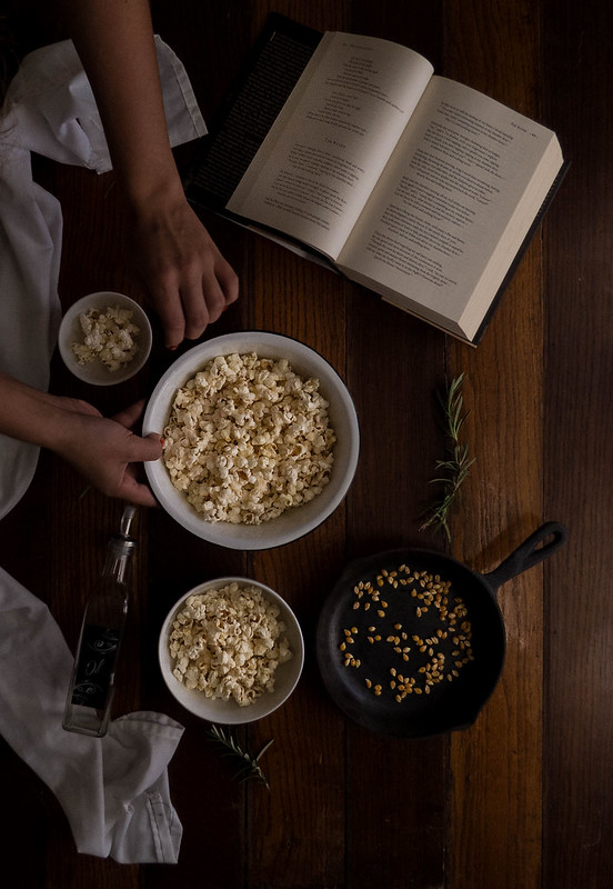 Rosemary Infused Butter Popcorn