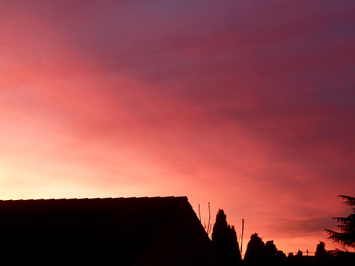 koblenz arzheim rheinlandpfalz deutschland rhinelandpalatinate germany himmel sky sonnenuntergang dawn sunset dach roof