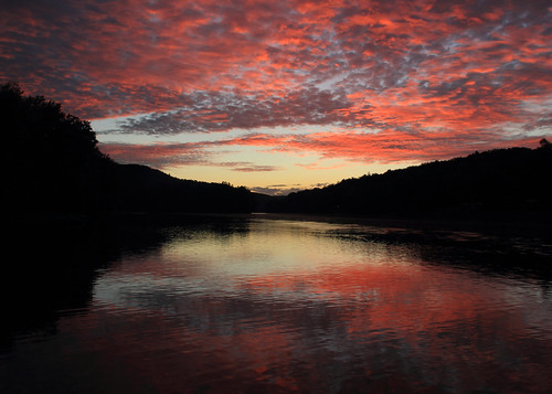 pink sunset red reflection water clouds river dusk pennsylvania allegheny tidioute pawilds