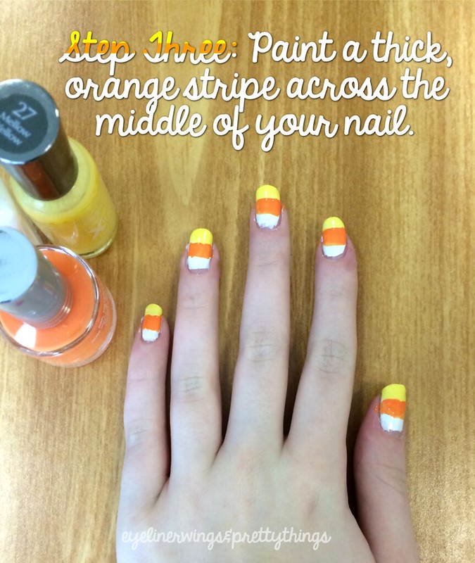 EASY Candy Corn Nails: Halloween Nail Tutorial // eyeliner wings and pretty things