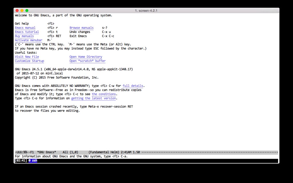 emacs for mac os x xterm