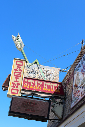 old vintage restaurant montana neon mt steel casino led arrow steakhouse brokenarrow deerlodge architecturalblock