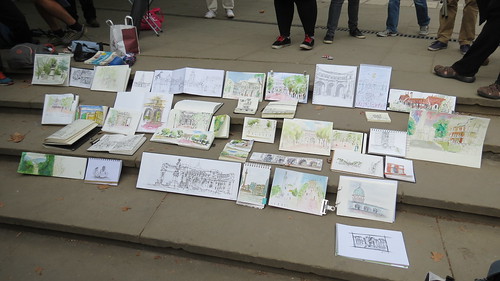 London Urban Sketchers - The Mall to Trafalgar Square Sketchcrawl 16th August 2015