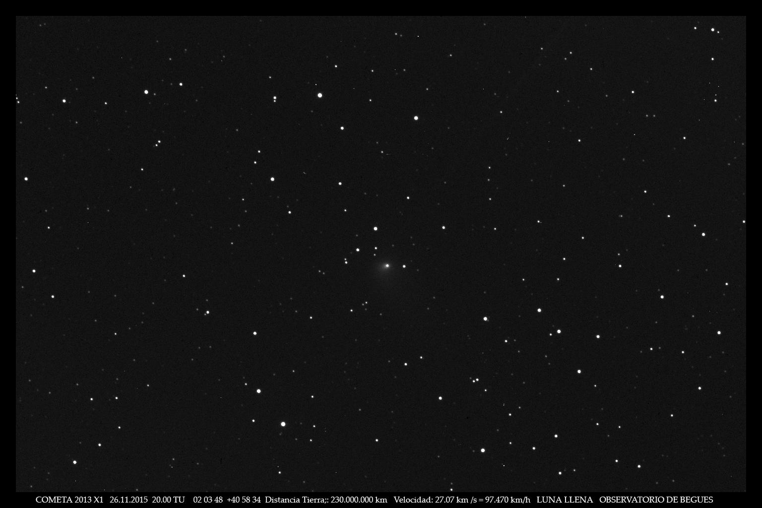 Cometa 2013 X1 26 11 2015 full moon