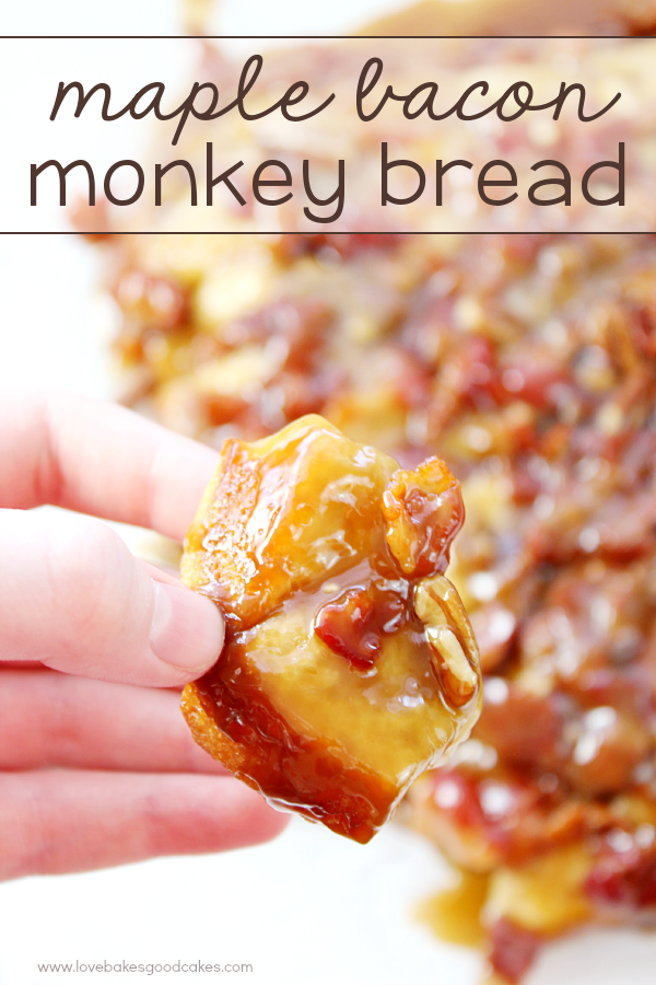 Oh my gosh - this Maple Bacon Monkey Bread is AMAZING!!! It makes a great addition to a weekend breakfast! #BaconMonth2015