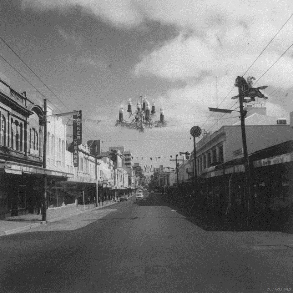 George Street 1972 with Christmas Decorations