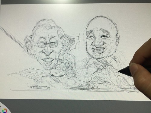 Chiam See Tong & Ben Pwee digital caricatures for Singapore People's Party