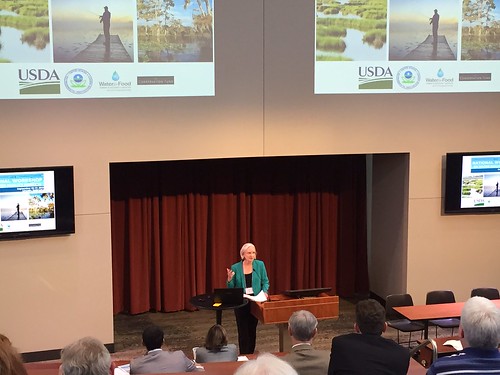 Deputy Under Secretary for Natural Resources and the Environment Ann Mills addresses the audience at the first ever EPA-USDA National Workshop on Water Quality Markets