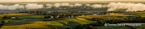 morning light panorama clouds river mississippi sony iowa farmland valley a580
