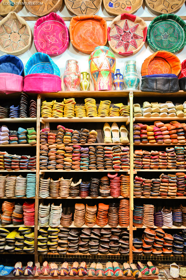 Buying Morocco Leather and Taking in the Colorful Sights and Odd Smells of the Chouara Tannery in Fes Morocco.