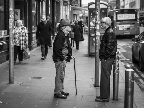 monochrome people urban street candid portrait streetphotography candidstreetphotography streetlife man men old age elderly face faces facial expression posture gesture standing talking interaction friendship personalspace sociallandscape tone texture detail depthoffield naturallight outdoor light shade city scene human life living humanity society culture canon canon5d 5dmkiii 70mm character ef2470mmf28liiusm black white blackwhite bw mono blackandwhite glasgow scotland uk
