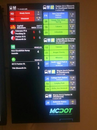 TransitScreen mobility information display, Silver Spring Civic Center