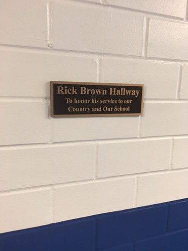 interior high school bronze memorial dedication plaque