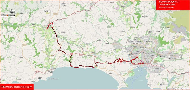 2016 01 10 Plymouth Citybus Route-71 Map.jpg