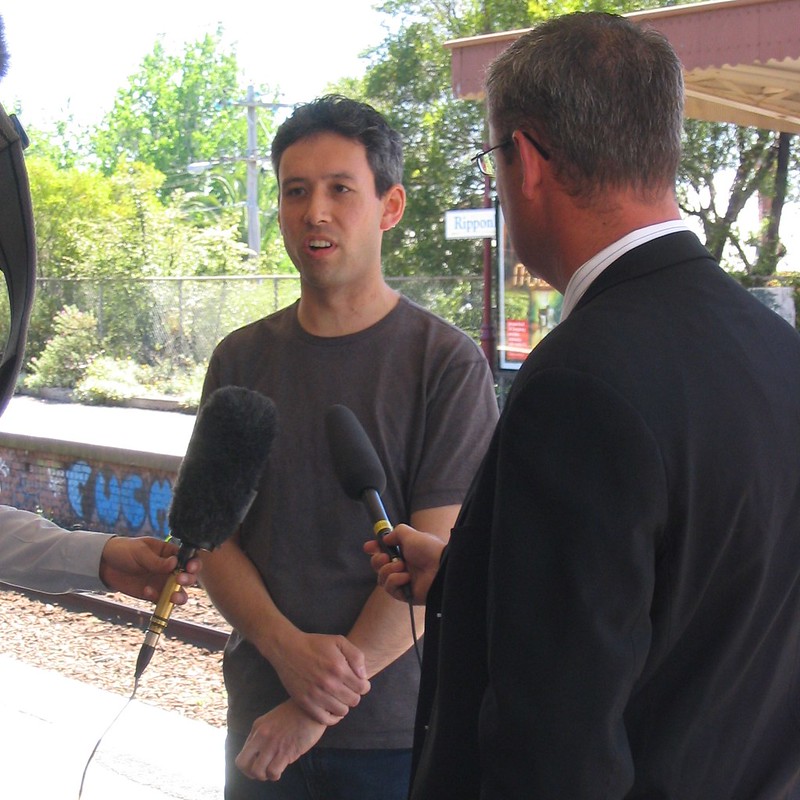 Being interviewed at Ripponlea station, 5/11/2015