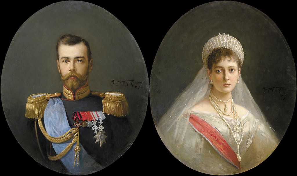 Portraits of Nikolai II and Alexandra Fedorovna by Alexander Vladimirovich Makovsky - 1903