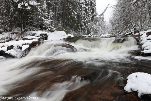 longexposure trees winter snow water forest canon river landscape waterfall hiver riviere arbres neige paysage cascade foret chute waterflow sepaq parcsquébec