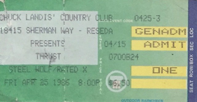 1986 Concert Stubs