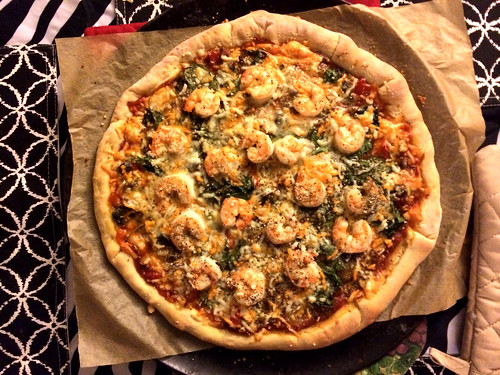 Homemade Shrimp and Spinach Pizza (September 8 2014) (1)
