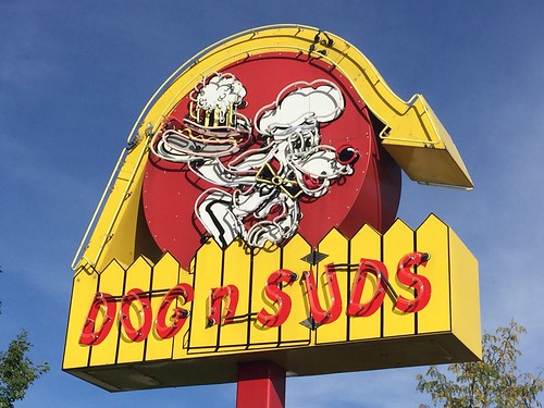 Dinner at Dog n Suds, US 52, West Lafayette, Indiana