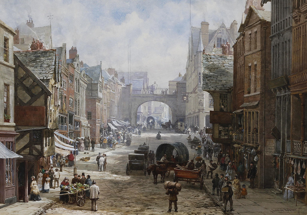 Eastgate Street, Chester by Louise Rayner, 1870-1880