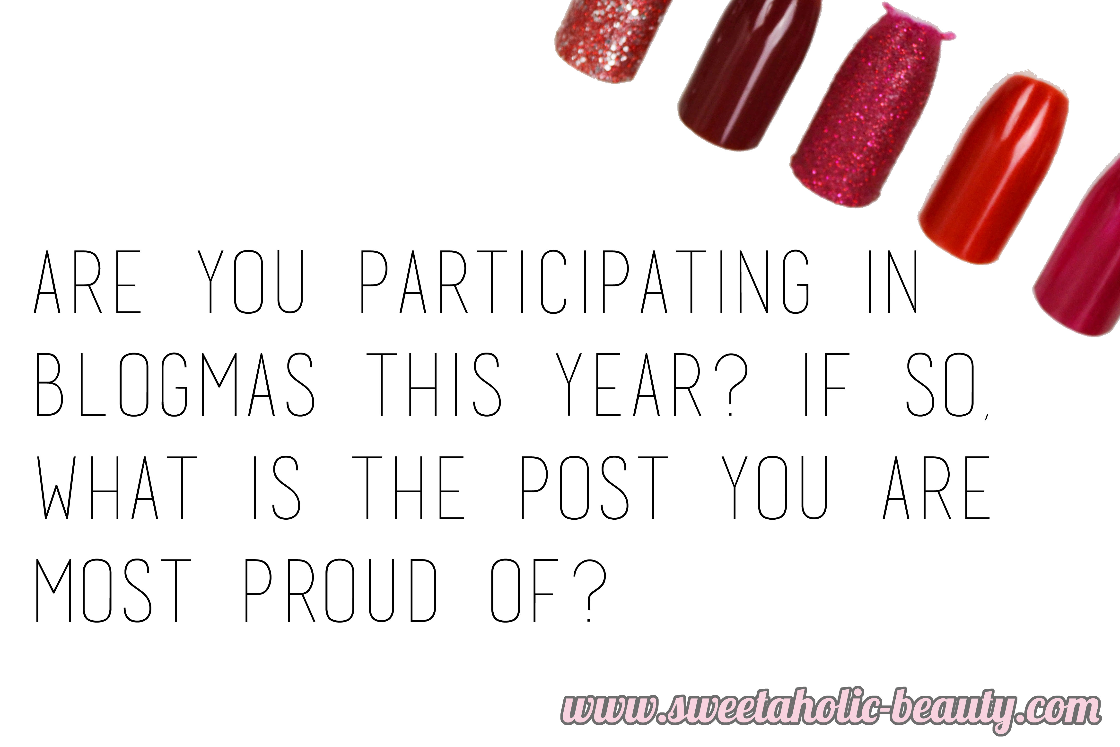 The Christmas Beauty Tag - Sweetaholic Beauty