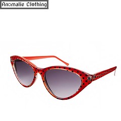 Red and Black Polka Dot Pippa Catseye Sunglasses  https://anomalieclothing.com.au/products/pippa-catseye-sunglasses?variant=17973926660  #Retro #Rockabilly #CatsEyes #PolkaDot
