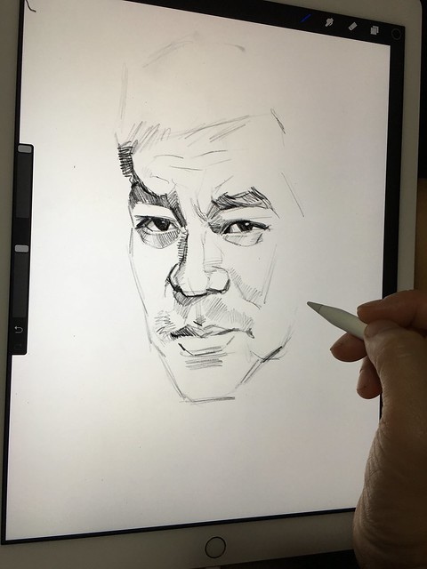 Had a hard time fixing the likeness....😅 iPad Pro + Apple Pencil + Procreate.  Sean Lau 劉青雲 digital portrait sketch