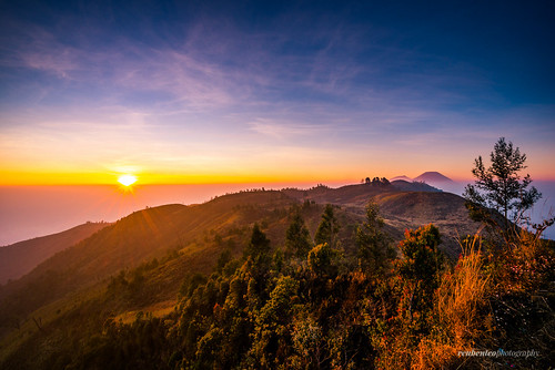 morning trees mountain clouds sunrise indonesia volcano climb java heaven hill javanese diengplateau centraljava dieng wonosobo diengvolcanocomplex
