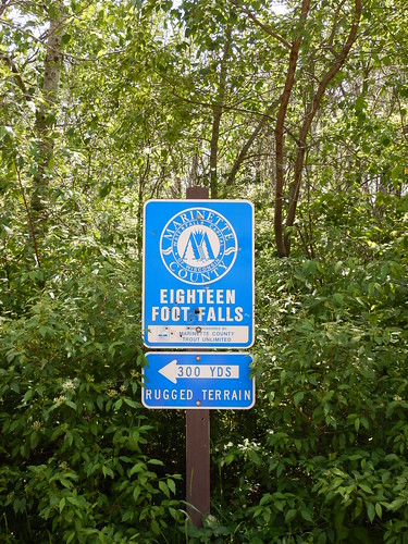 sign wisconsin waterfall marinettecounty pikeriver eighteenfootfalls 18footfalls